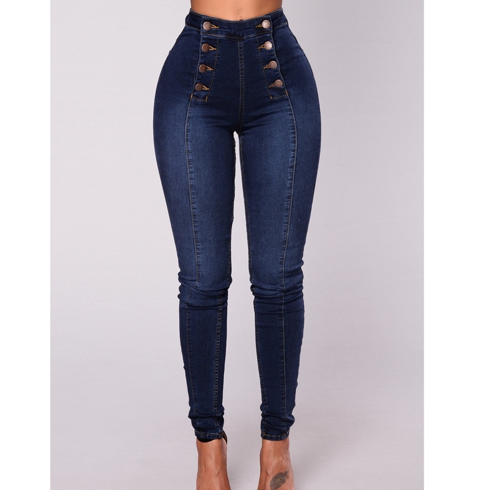 High Waisted Dark Skinny Jeans